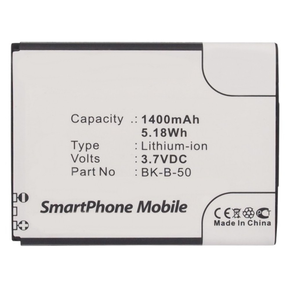Synergy Digital Cell Phone Battery, Compatible with BBK BK-B-50 Cell Phone Battery (Li-ion, 3.7V, 1400mAh)
