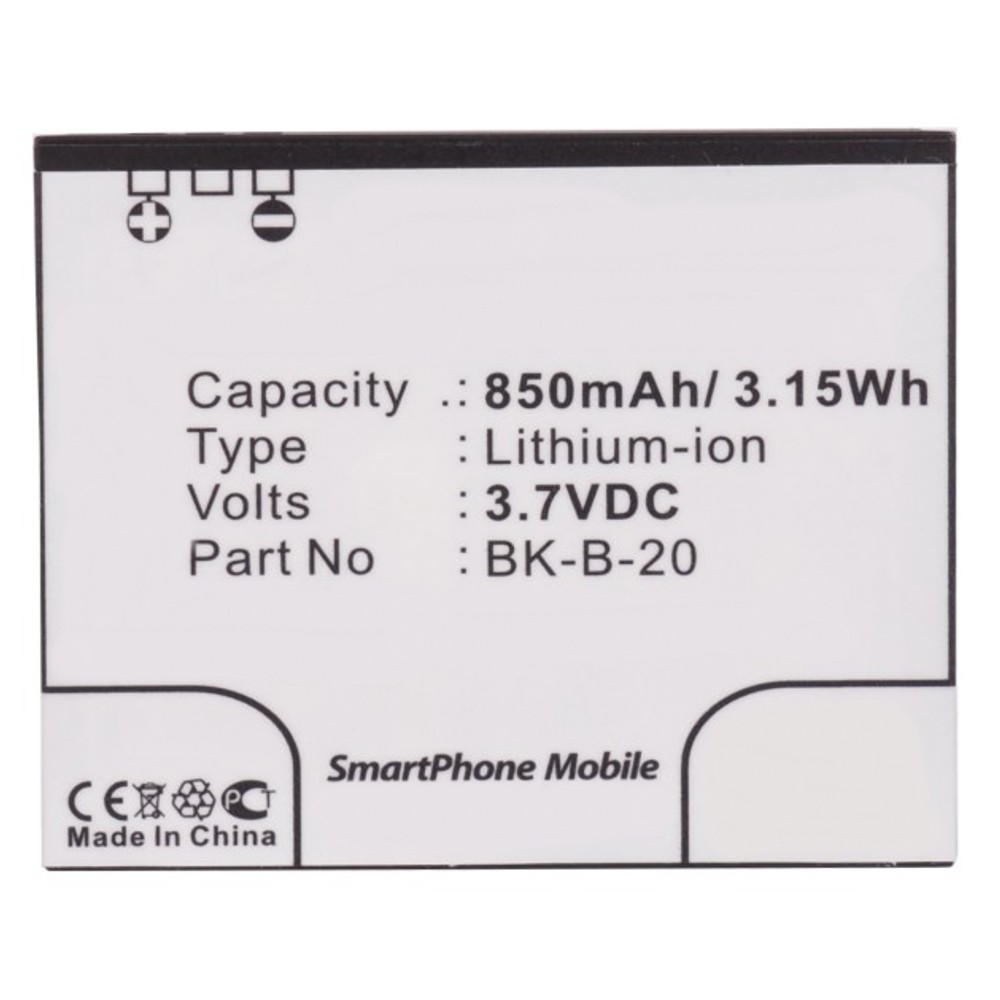 Synergy Digital Cell Phone Battery, Compatible with BBK BK-B-20 Cell Phone Battery (Li-ion, 3.7V, 850mAh)