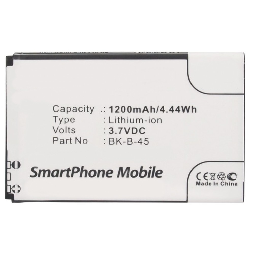 Synergy Digital Cell Phone Battery, Compatible with BBK BK-B-45 Cell Phone Battery (Li-ion, 3.7V, 1200mAh)