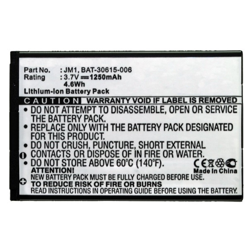 Synergy Digital Cell Phone Battery, Compatible with Blackberry BAT-30615-006, JM1, J-M1 Cell Phone Battery (Li-ion, 3.7V, 1250mAh)