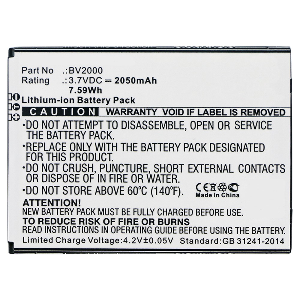 Synergy Digital Cell Phone Battery, Compatible with Blackview BV2000 Cell Phone Battery (Li-ion, 3.7V, 2050mAh)