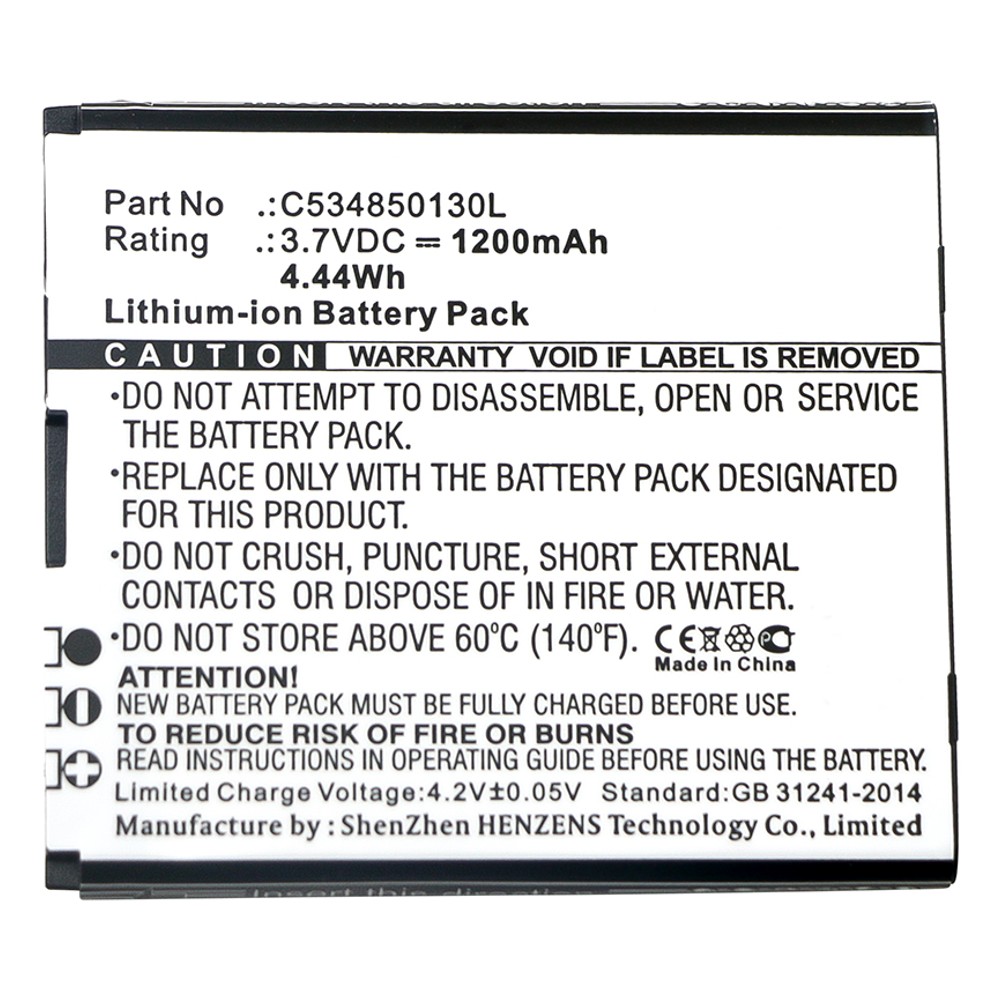 Synergy Digital Cell Phone Battery, Compatible with BLU C534850130L Cell Phone Battery (Li-ion, 3.7V, 1200mAh)