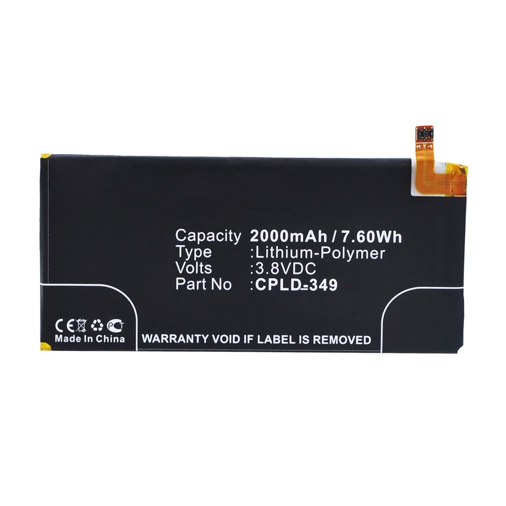 Synergy Digital Cell Phone Battery, Compatible with Coolpad CPLD-349 Cell Phone Battery (Li-Pol, 3.8V, 2000mAh)