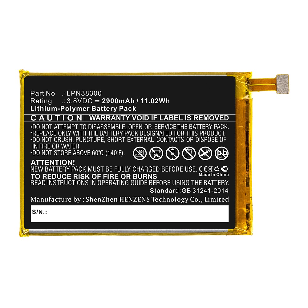 Synergy Digital Cell Phone Battery, Compatible with Crosscall LPN38300 Cell Phone Battery (Li-Pol, 3.8V, 2900mAh)