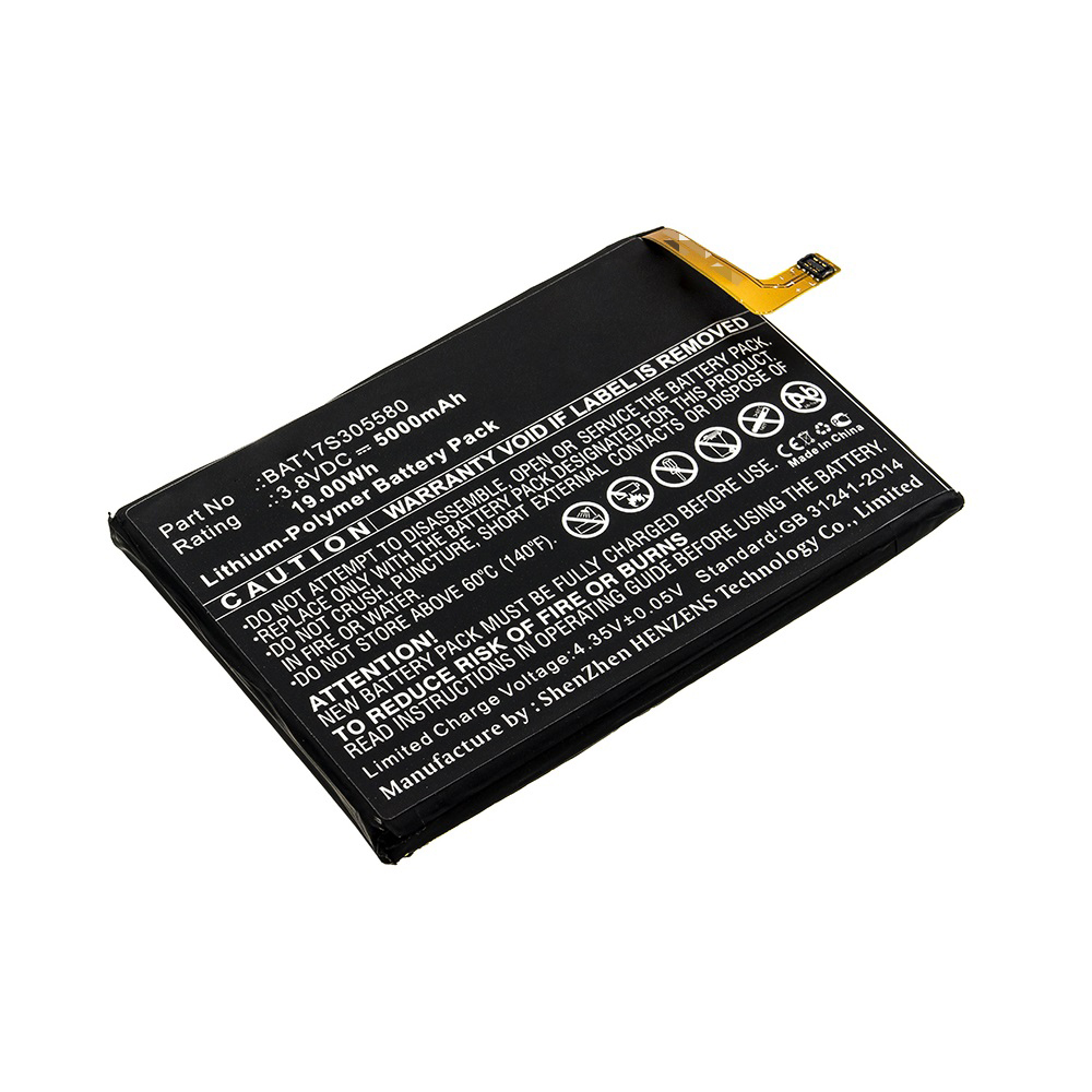 Synergy Digital Cell Phone Battery, Compatible with Doogee BAT17S305580 Cell Phone Battery (Li-Pol, 3.8V, 5000mAh)