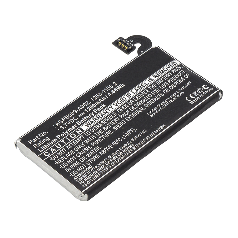 Synergy Digital Cell Phone Battery, Compatible with Sony Ericsson 1253-1155.2, AGPB009-A002 Cell Phone Battery (3.7V, Li-Pol, 1260mAh)
