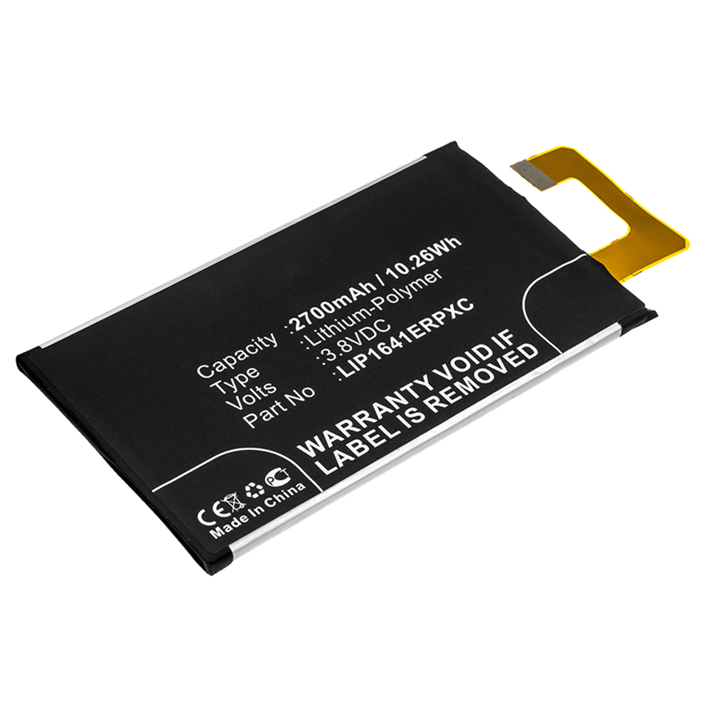 Synergy Digital Cell Phone Battery, Compatible with Sony LIP1641ERPC, LIP1641ERPXC Cell Phone Battery (3.8V, Li-Pol, 2700mAh)