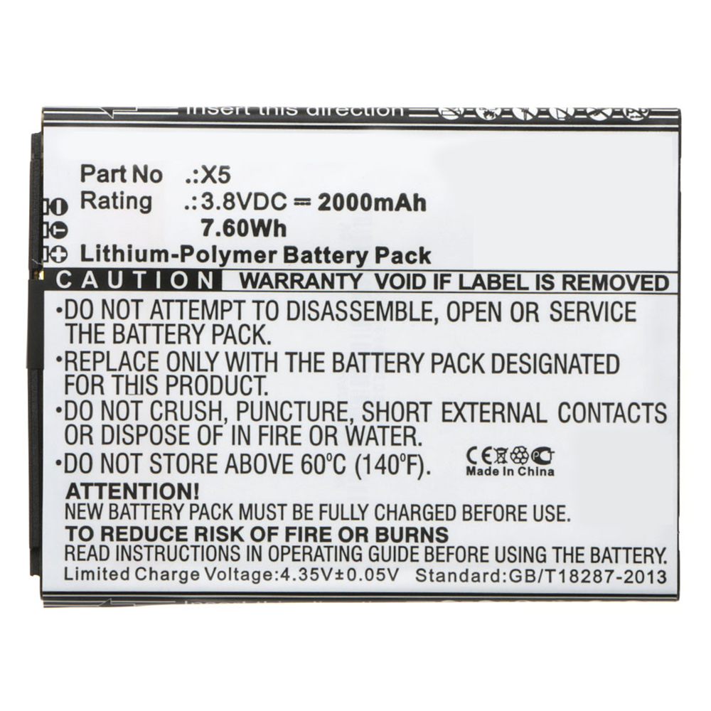 Synergy Digital Cell Phone Battery, Compatible with Explay X5 Cell Phone Battery (3.8V, Li-Pol, 2000mAh)