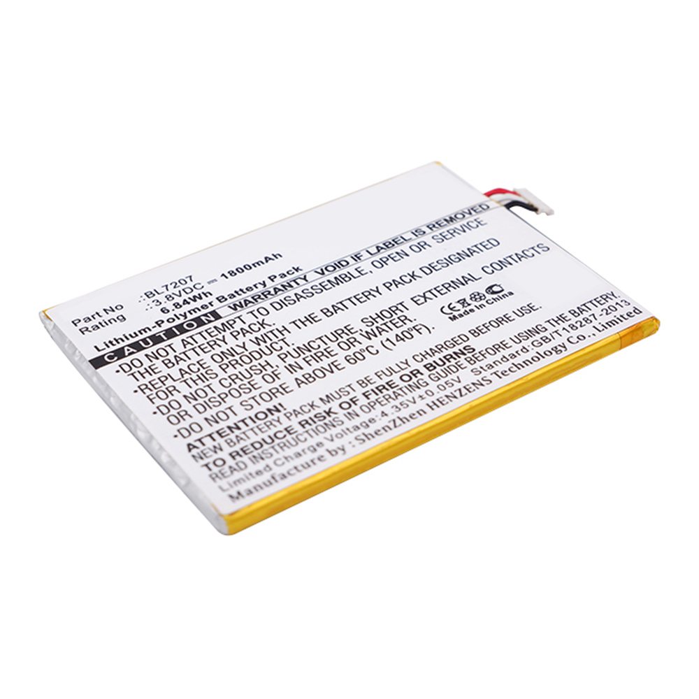 Synergy Digital Cell Phone Battery, Compatible with Fly BL7207 Cell Phone Battery (3.8V, Li-Pol, 1800mAh)