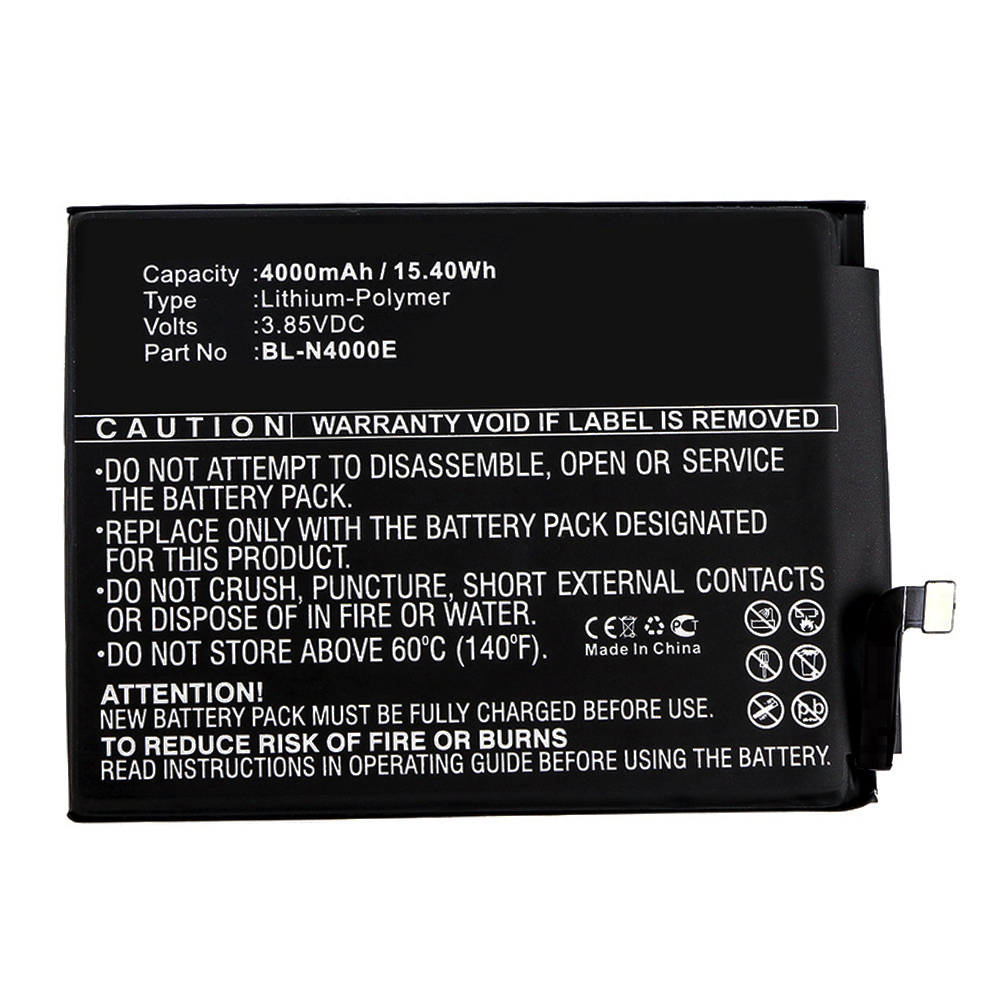 Synergy Digital Cell Phone Battery, Compatible with GIONEE BL-N4000E Cell Phone Battery (3.85V, Li-Pol, 4000mAh)