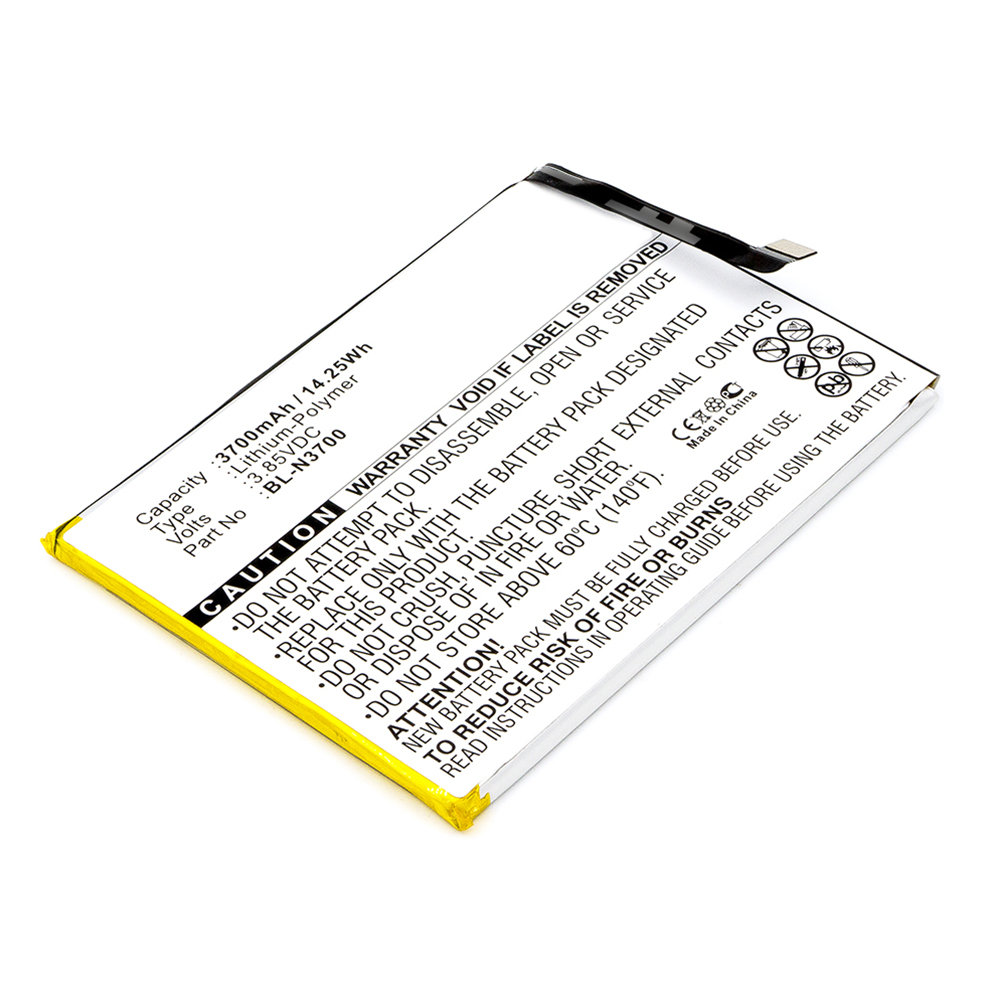 Synergy Digital Cell Phone Battery, Compatible with GiONEE BL-N3700 Cell Phone Battery (3.85V, Li-Pol, 3700mAh)