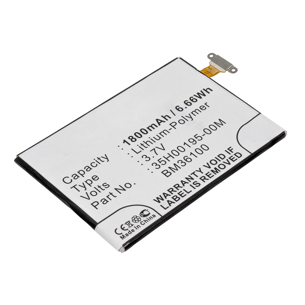 Synergy Digital Cell Phone Battery, Compatible with HTC 35H00195-00M, BM36100 Cell Phone Battery (3.7V, Li-Pol, 1800mAh)
