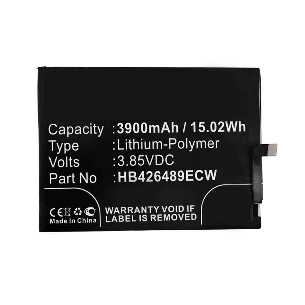 Synergy Digital Cell Phone Battery, Compatible with Huawei HB426489ECW, HB426489EEW Cell Phone Battery (3.85V, Li-Pol, 3900mAh)