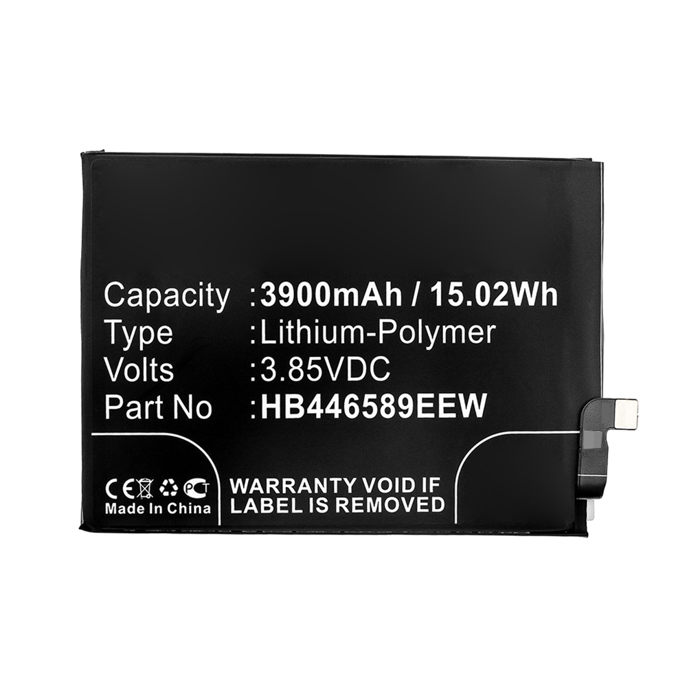 Synergy Digital Cell Phone Battery, Compatible with Huawei HB446589EEW Cell Phone Battery (3.85V, Li-Pol, 3900mAh)