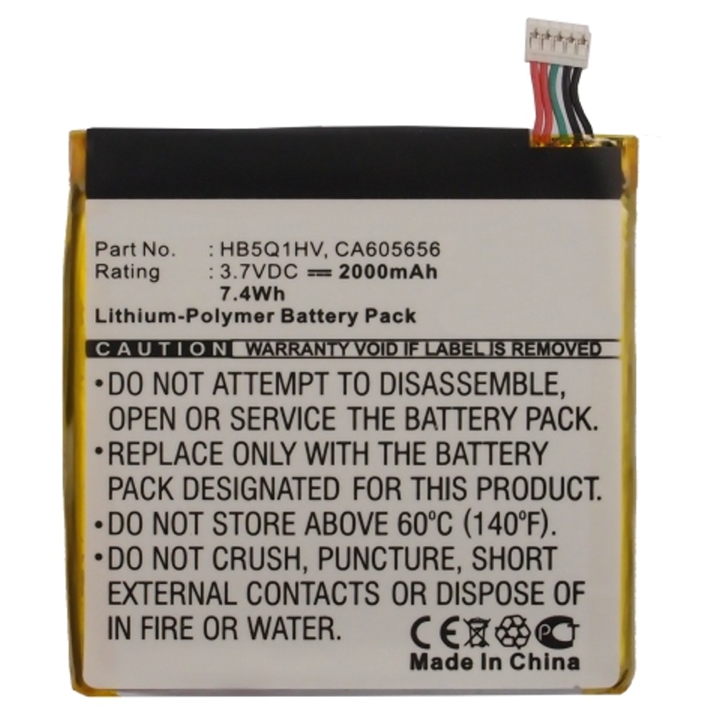 Synergy Digital Cell Phone Battery, Compatible with Huawei CA605656, HB5Q1HV Cell Phone Battery (3.7V, Li-Pol, 2000mAh)