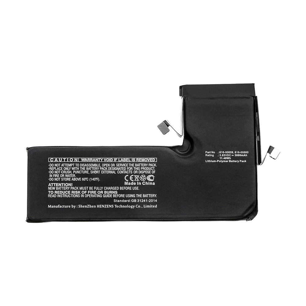 Synergy Digital Cell Phone Battery, Compatible with Apple 616-00659 Cell Phone Battery (Li-Pol, 3.83V, 3000mAh)