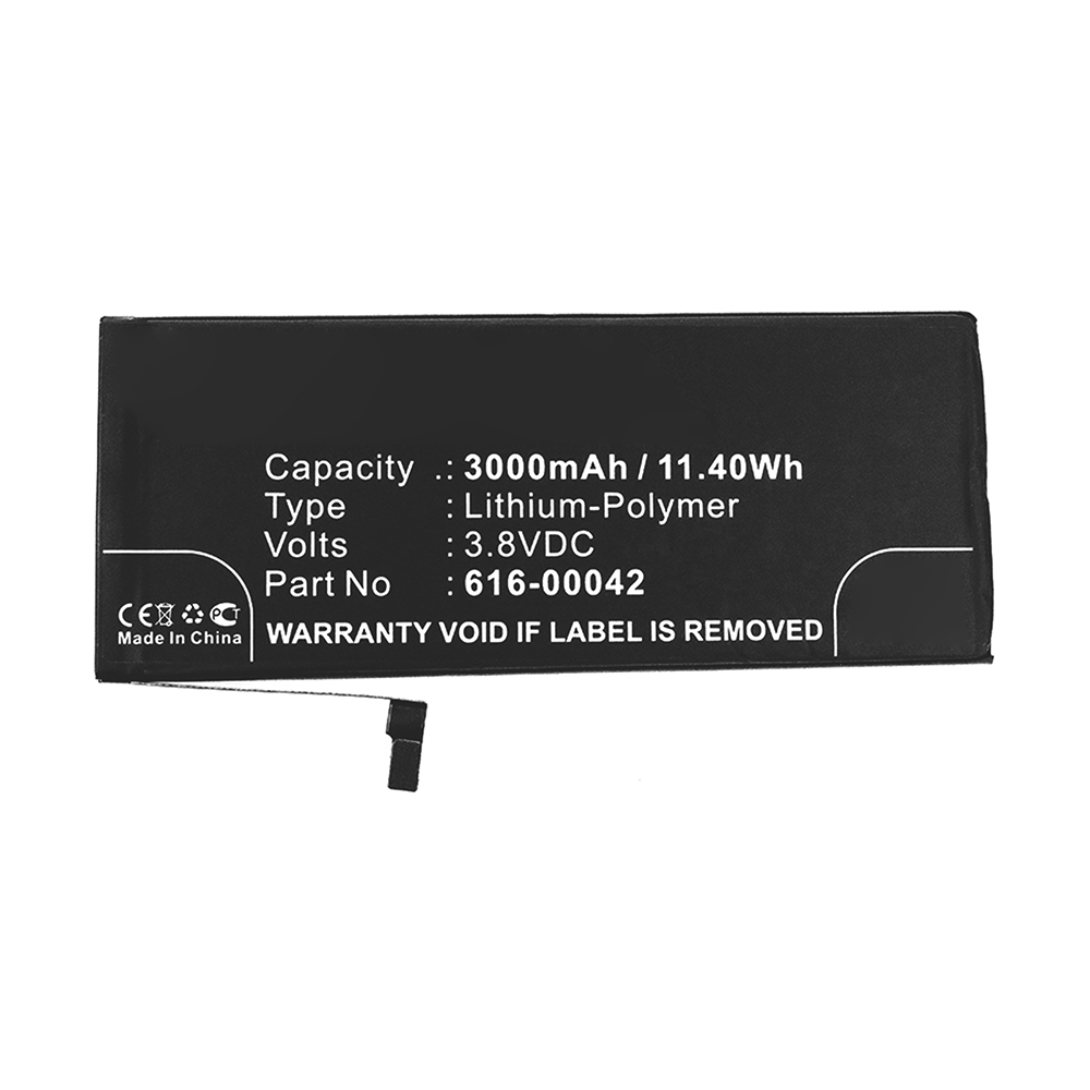 Synergy Digital Cell Phone Battery, Compatible with Apple 616-00042 Cell Phone Battery (Li-Pol, 3.8V, 3000mAh)
