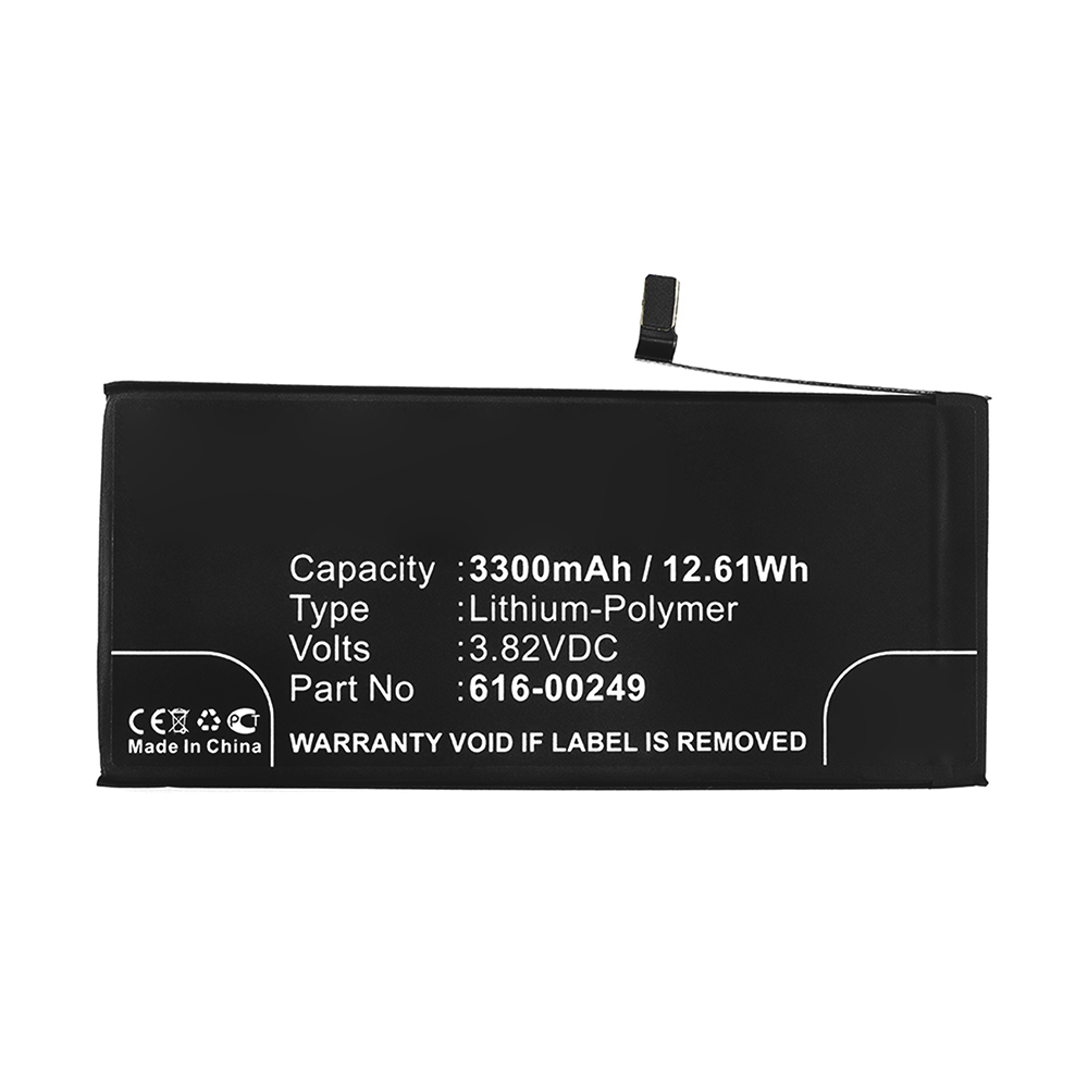 Synergy Digital Cell Phone Battery, Compatible with Apple 616-00249 Cell Phone Battery (Li-Pol, 3.82V, 3300mAh)