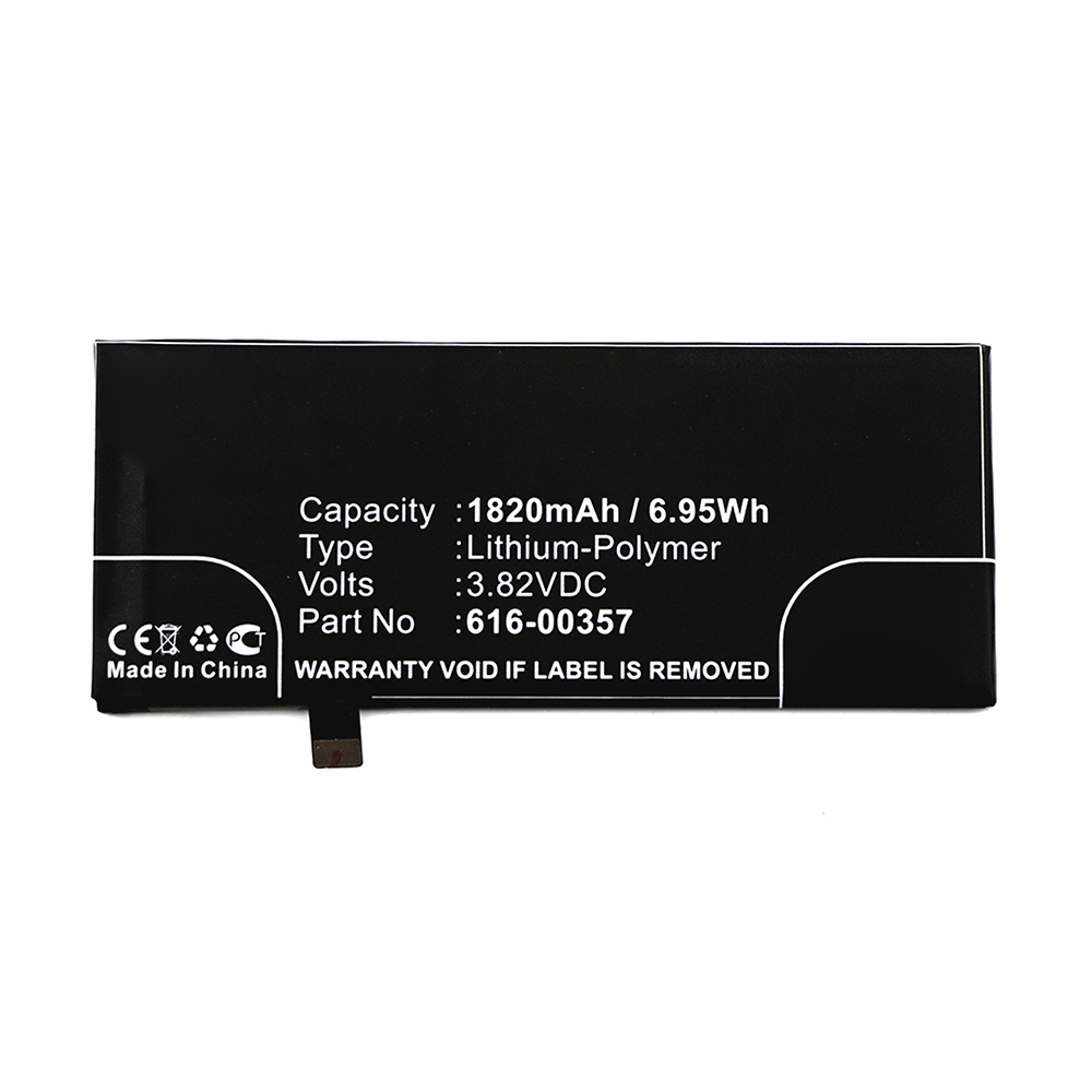Synergy Digital Cell Phone Battery, Compatible with Apple 616-00357 Cell Phone Battery (Li-Pol, 3.82V, 1820mAh)