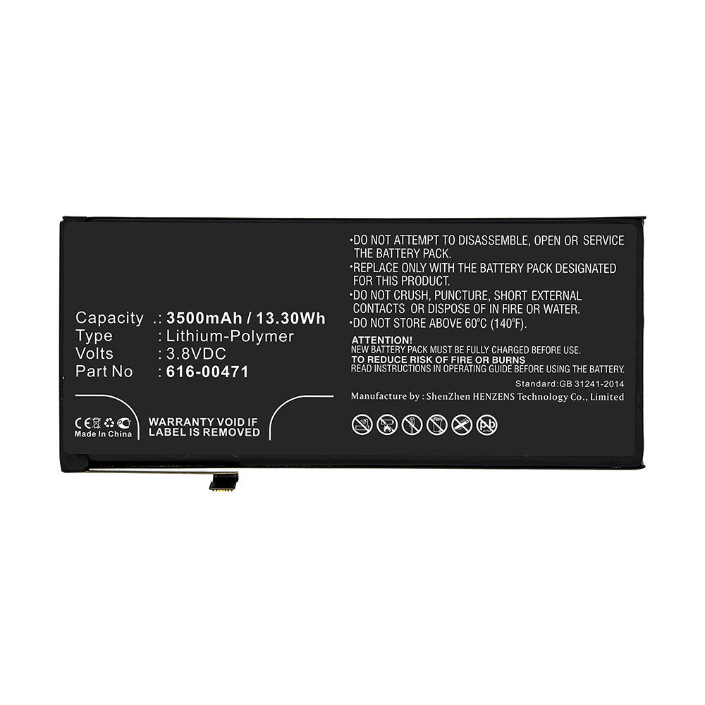 Synergy Digital Cell Phone Battery, Compatible with Apple 616-00468 Cell Phone Battery (Li-Pol, 3.8V, 3500mAh)
