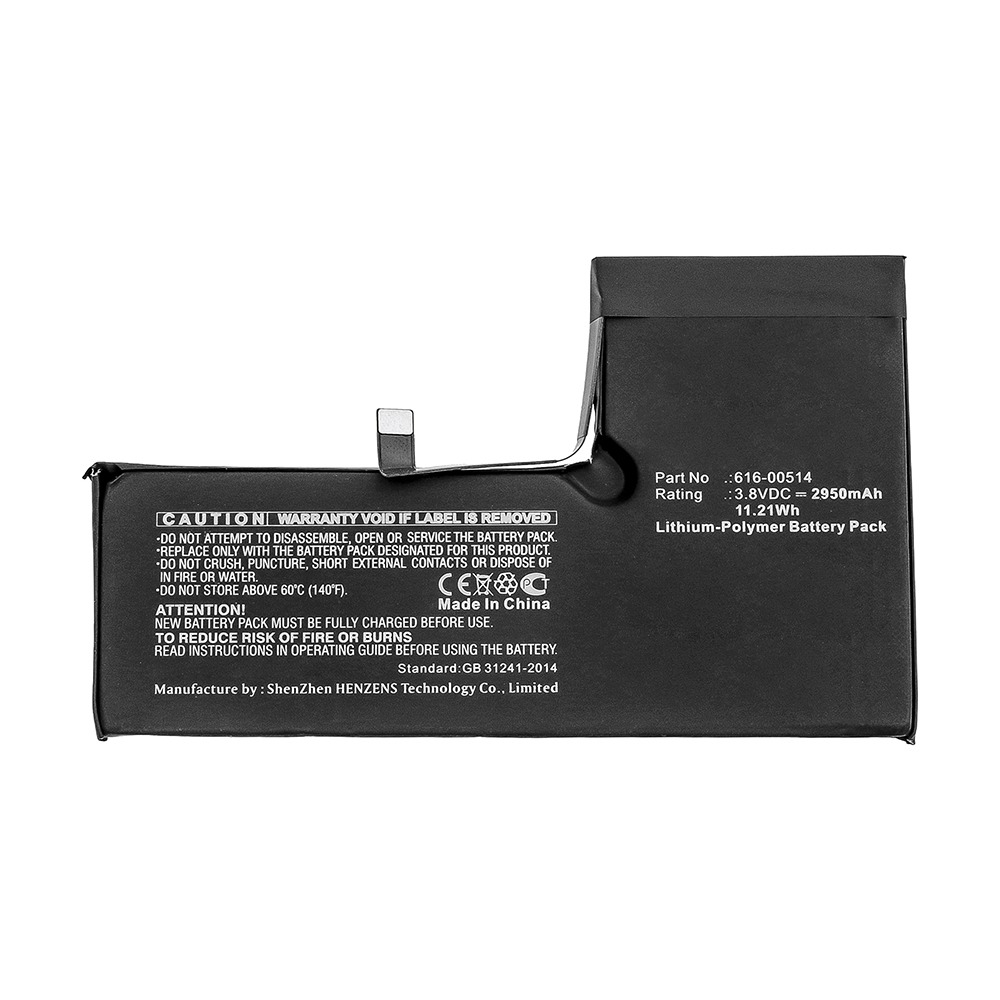 Synergy Digital Cell Phone Battery, Compatible with Apple 616-00514 Cell Phone Battery (Li-Pol, 3.8V, 2950mAh)