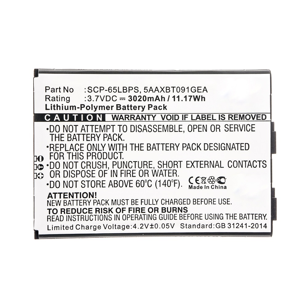 Synergy Digital Cell Phone Battery, Compatible with Kyocera SCP-65LBPS Cell Phone Battery (Li-Pol, 3.7V, 3020mAh)