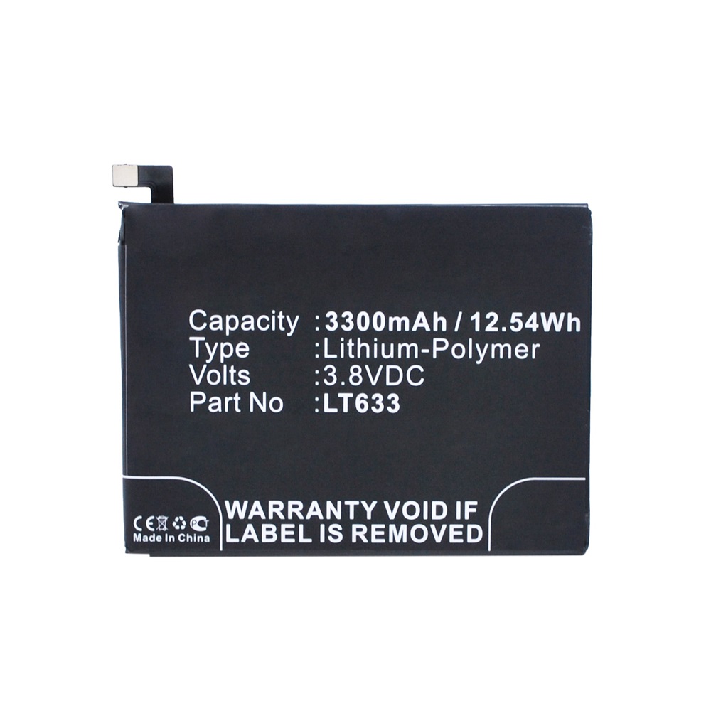 Synergy Digital Cell Phone Battery, Compatible with LeTV LT633 Cell Phone Battery (Li-Pol, 3.8V, 3300mAh)