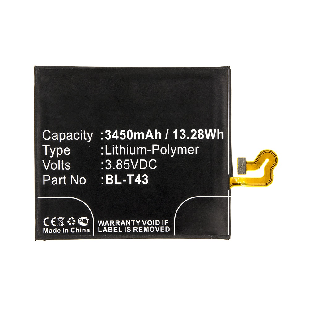 Synergy Digital Cell Phone Battery, Compatible with LG BL-T43 Cell Phone Battery (Li-Pol, 3.85V, 3450mAh)