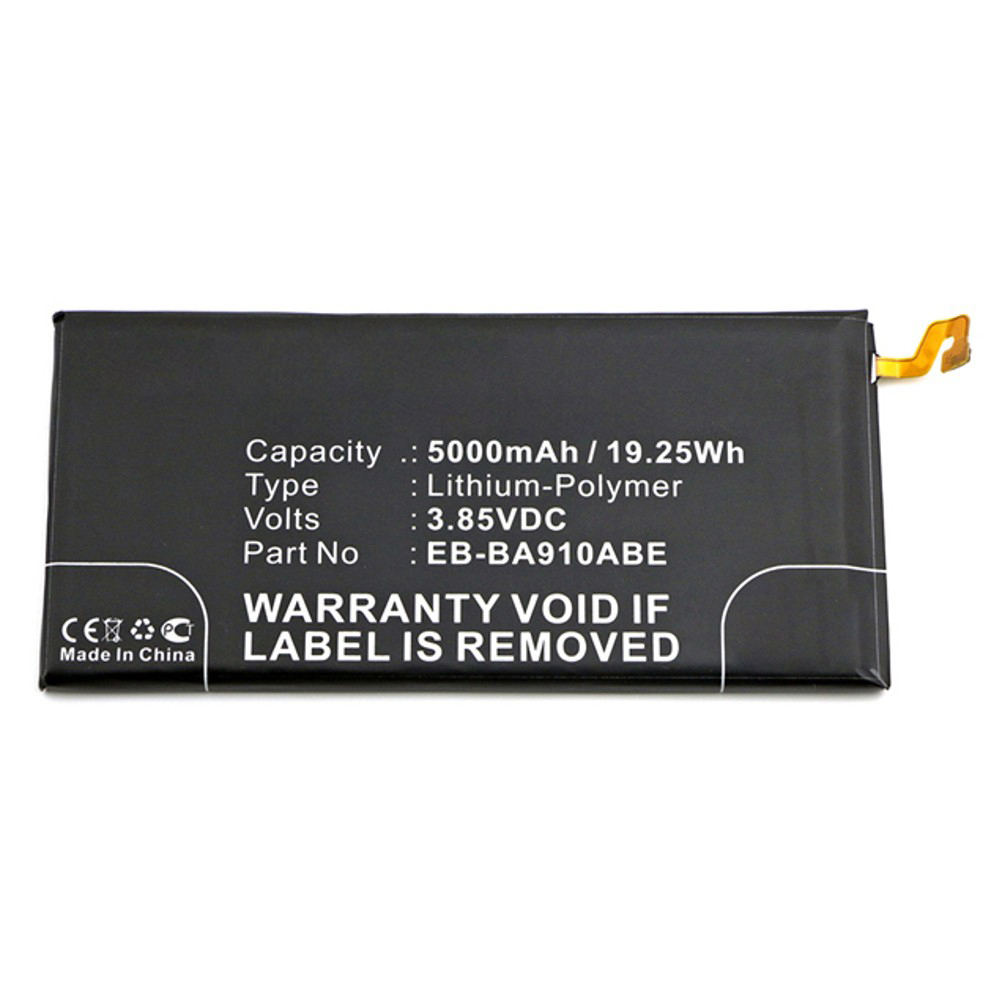 Synergy Digital Cell Phone Battery, Compatible with Samsung EB-BA910ABE Cell Phone Battery (Li-Pol, 3.85V, 5000mAh)