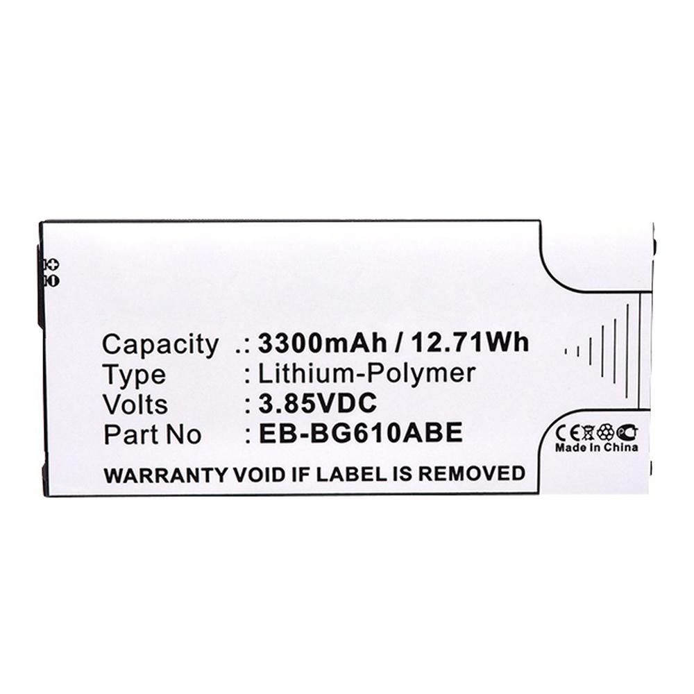 Synergy Digital Cell Phone Battery, Compatible with Samsung EB-BG610ABA Cell Phone Battery (Li-Pol, 3.85V, 3300mAh)