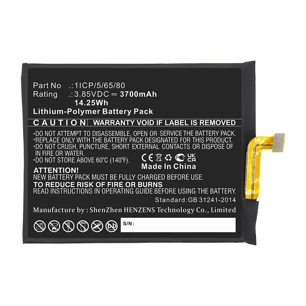 Synergy Digital Cell Phone Battery, Compatible with UMI 1ICP/5/65/80 Cell Phone Battery (Li-Pol, 3.85V, 3700mAh)