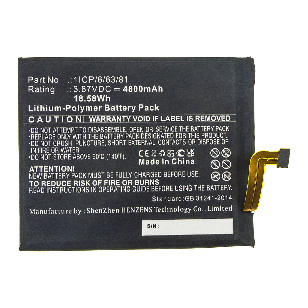 Synergy Digital Cell Phone Battery, Compatible with UMI 1ICP/6/63/81 Cell Phone Battery (Li-Pol, 3.87V, 4800mAh)
