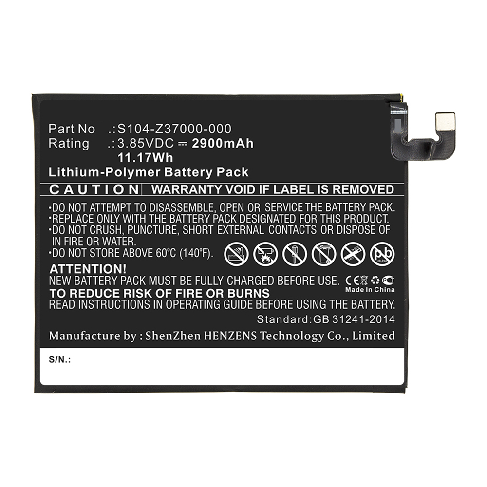 Synergy Digital Cell Phone Battery, Compatible with Wiko 356580H Cell Phone Battery (Li-Pol, 3.85V, 2900mAh)