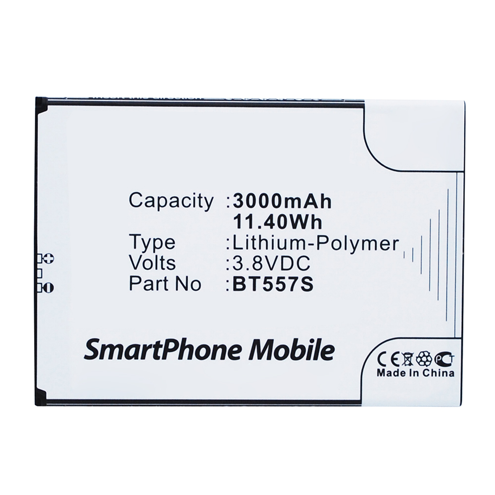 Synergy Digital Cell Phone Battery, Compatible with ZOPO BT557S Cell Phone Battery (Li-Pol, 3.8V, 3000mAh)