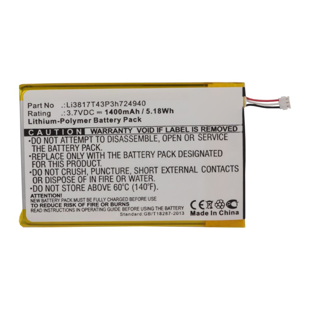 Synergy Digital Cell Phone Battery, Compatible with ZTE Li3817T43P3h724940 Cell Phone Battery (Li-Pol, 3.7V, 1400mAh)