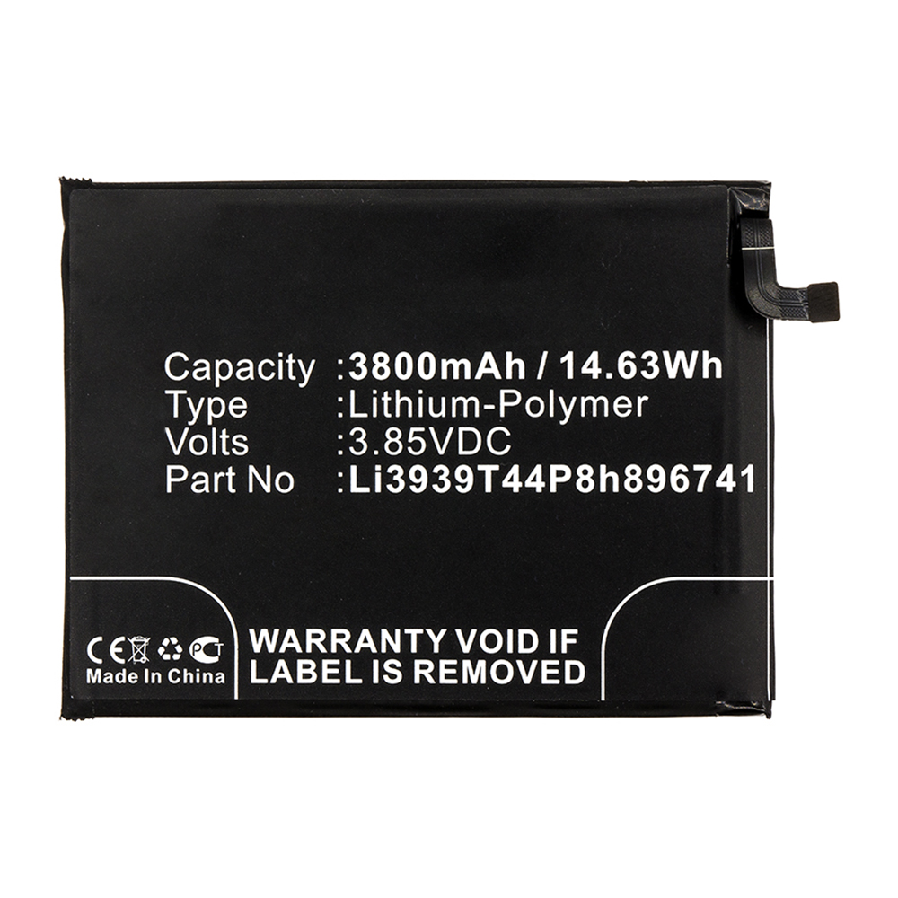 Synergy Digital Cell Phone Battery, Compatible with ZTE Li3939T44P8h896741 Cell Phone Battery (Li-Pol, 3.85V, 3800mAh)