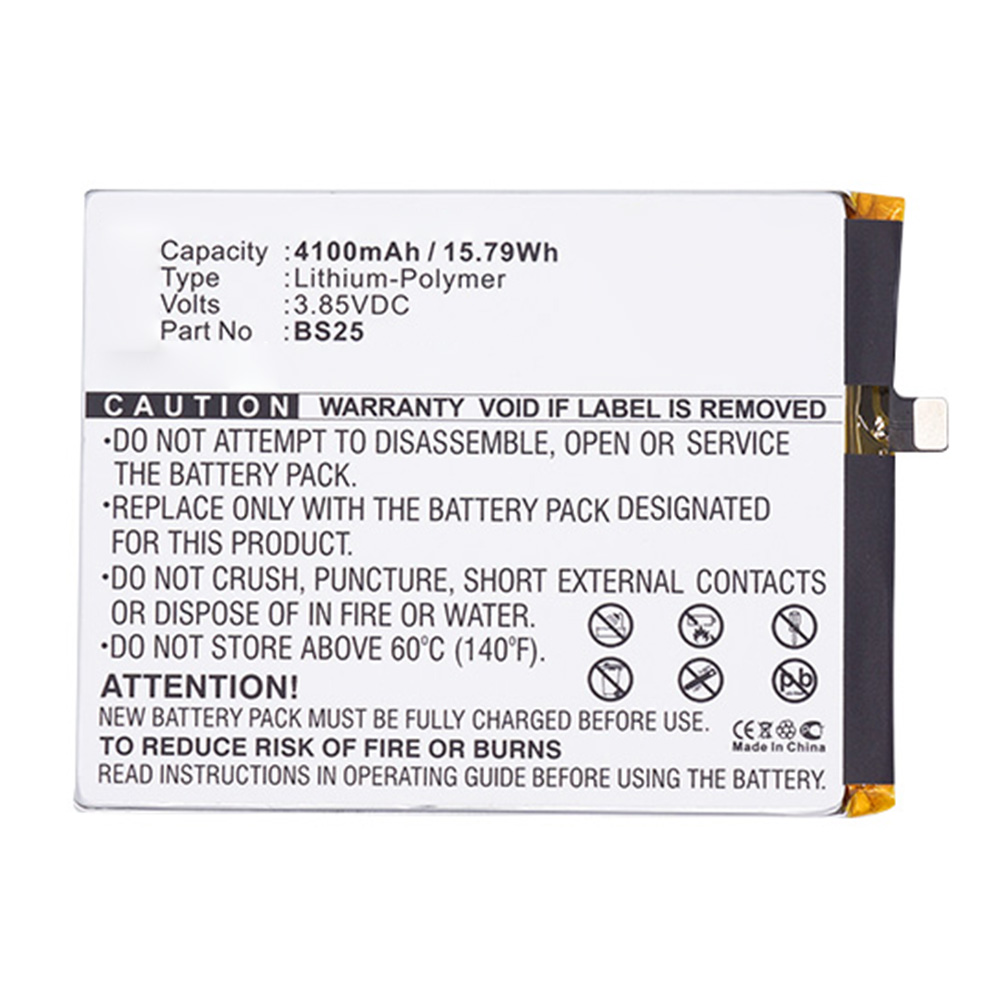 Synergy Digital Cell Phone Battery, Compatible with BS25 Cell Phone Battery (3.85V, Li-Pol, 4100mAh)