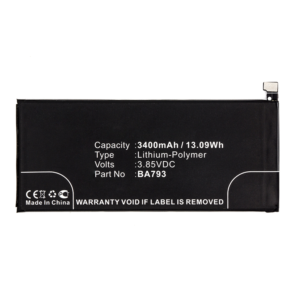 Synergy Digital Cell Phone Battery, Compatible with BA793 Cell Phone Battery (3.85V, Li-Pol, 3400mAh)