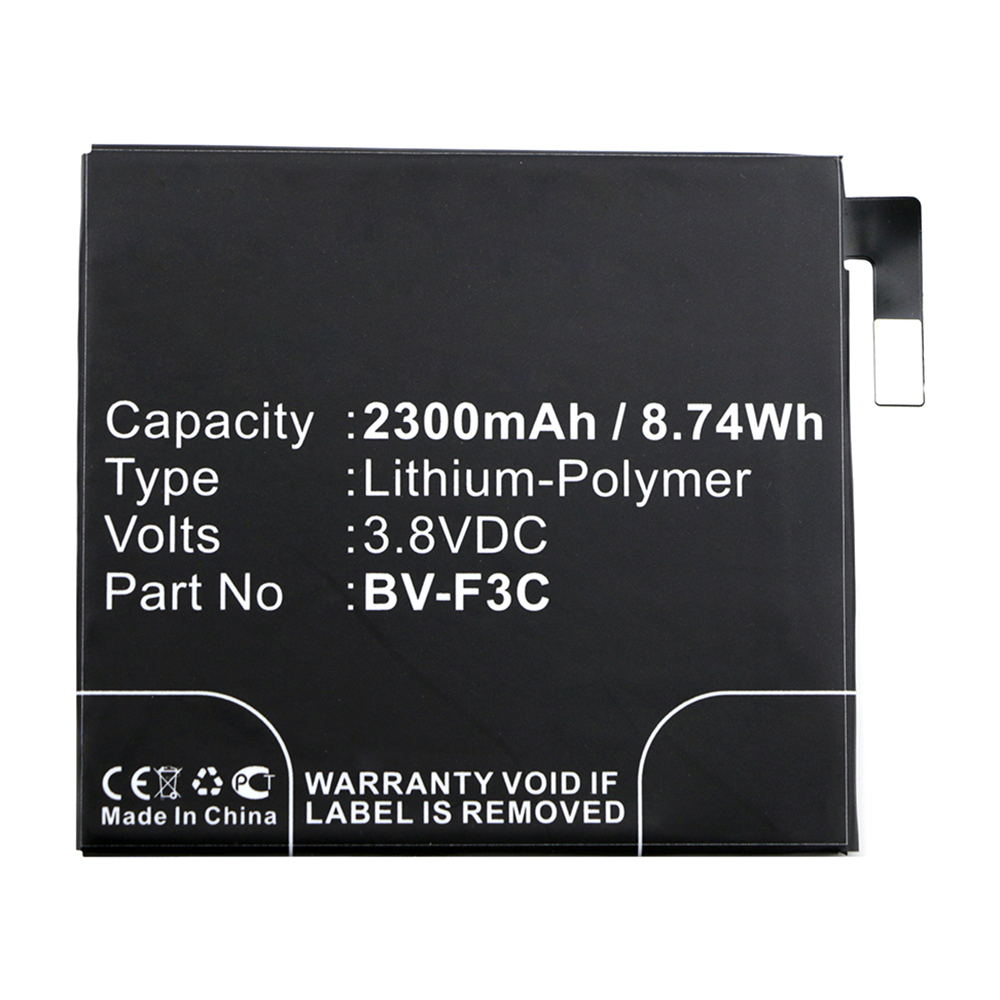 Synergy Digital Cell Phone Battery, Compatible with BV-F3C Cell Phone Battery (3.8V, Li-Pol, 2300mAh)
