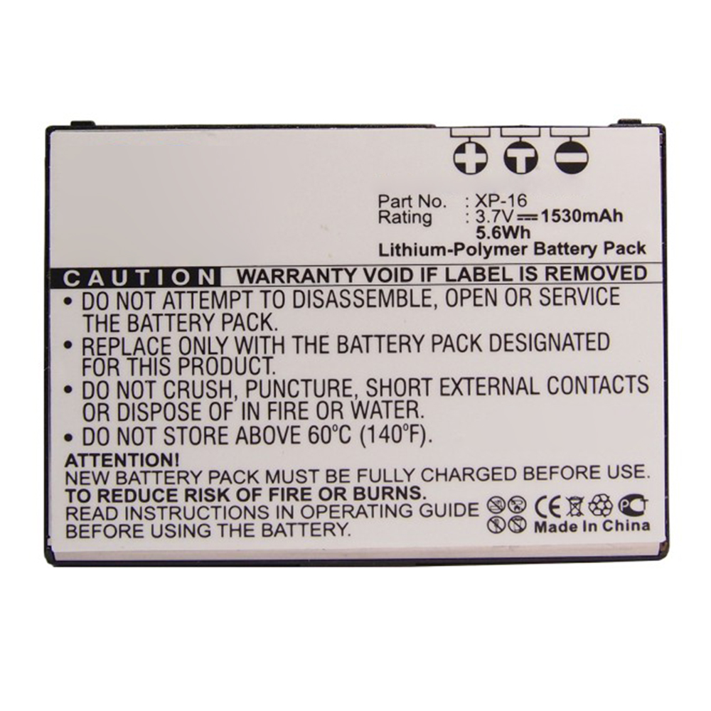 Synergy Digital Cell Phone Battery, Compatible with XP-16 Cell Phone Battery (3.7V, Li-Pol, 1530mAh)
