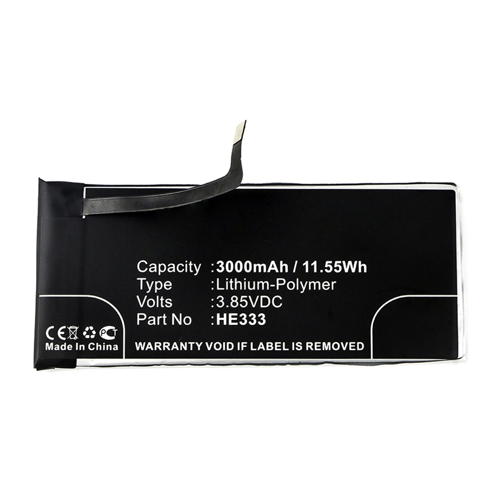 Synergy Digital Cell Phone Battery, Compatible with HE333 Cell Phone Battery (3.85V, Li-Pol, 3000mAh)