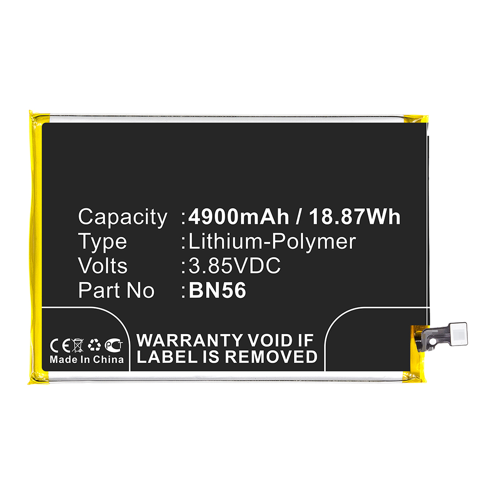 Synergy Digital Cell Phone Battery, Compatible with BN56 Cell Phone Battery (3.85V, Li-Pol, 4900mAh)