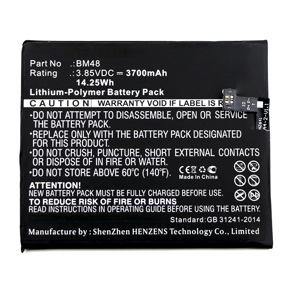Synergy Digital Cell Phone Battery, Compatible with BM48 Cell Phone Battery (3.85V, Li-Pol, 3700mAh)