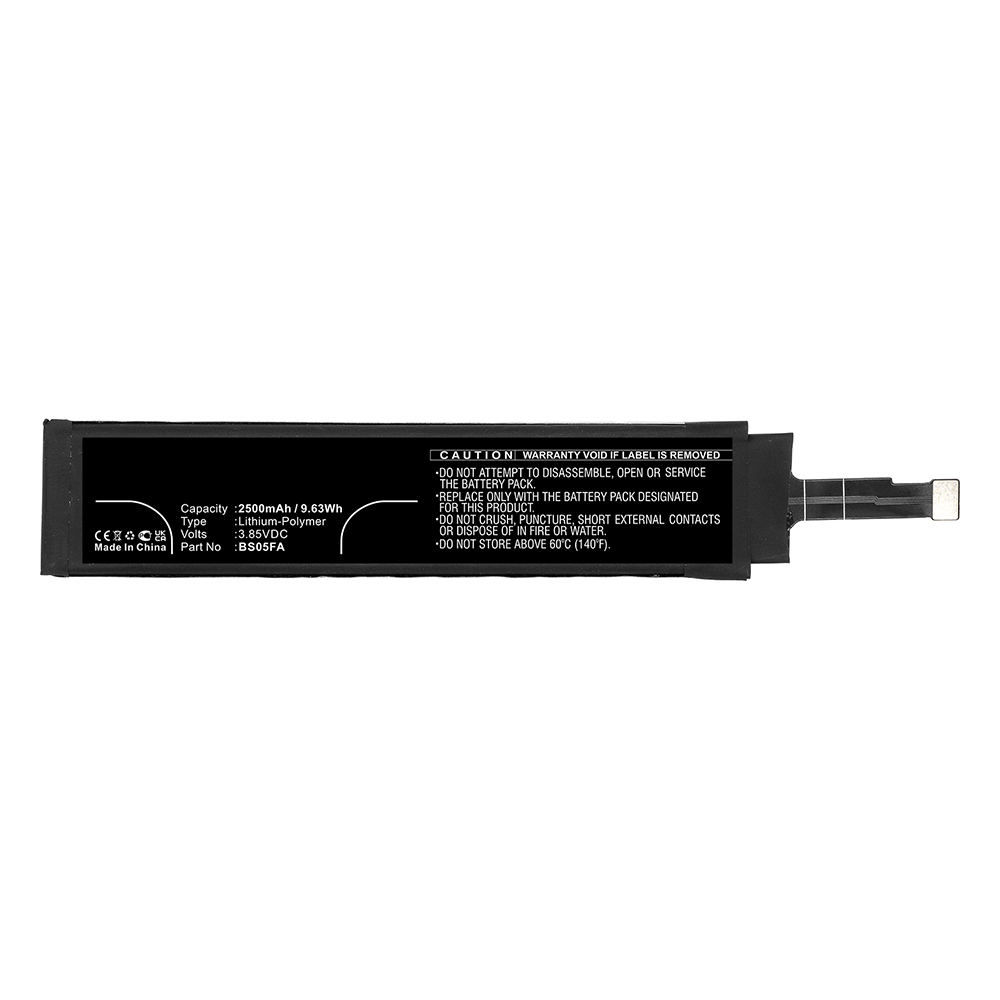 Synergy Digital Cell Phone Battery, Compatible with BS05FA Cell Phone Battery (3.85V, Li-Pol, 2500mAh)