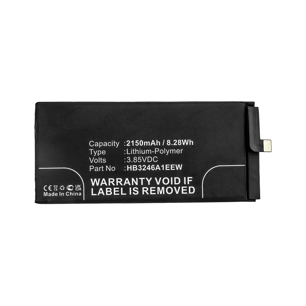 Synergy Digital Cell Phone Battery, Compatible with Huawei HB3246A1EEW Cell Phone Battery (Li-Pol, 3.85V, 2150mAh)