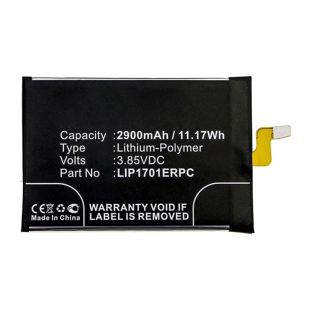 Synergy Digital Cell Phone Battery, Compatible with Sony LIP1701ERPC Cell Phone Battery (Li-Pol, 3.85V, 2900mAh)