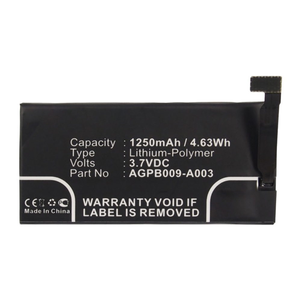 Synergy Digital Cell Phone Battery, Compatible with Sony AGPB009-A003 Cell Phone Battery (Li-Pol, 3.7V, 1250mAh)
