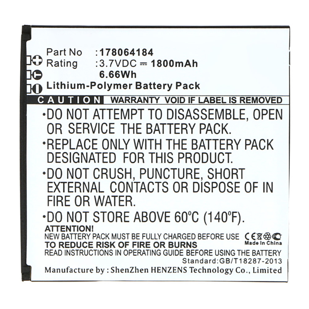 Synergy Digital Cell Phone Battery, Compatible with Mobiwire 178064184 Cell Phone Battery (Li-Pol, 3.7V, 1800mAh)