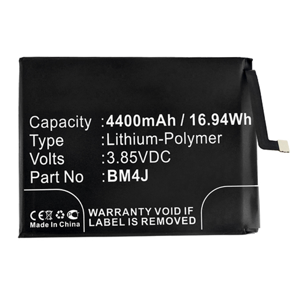 Synergy Digital Cell Phone Battery, Compatible with Xiaomi BM4J Cell Phone Battery (Li-Pol, 3.85V, 4400mAh)