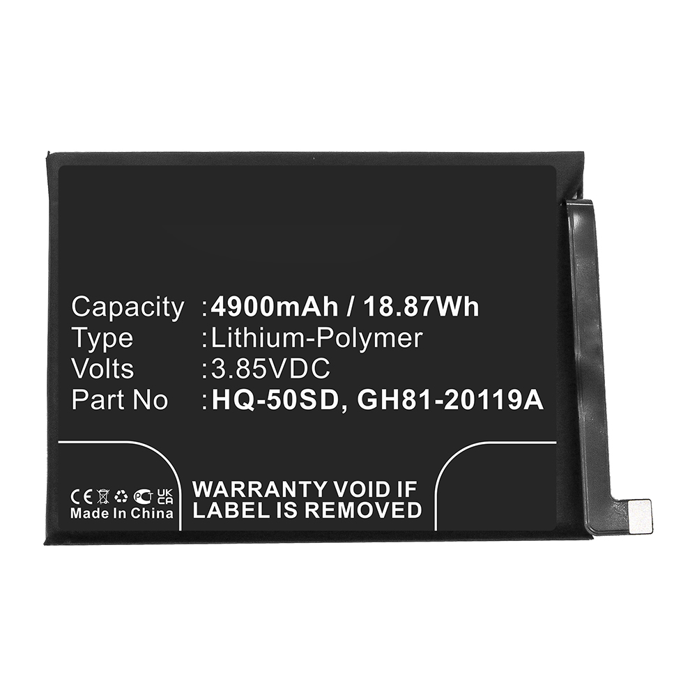 Synergy Digital Cell Phone Battery, Compatible with Samsung GH81-20119A Cell Phone Battery (Li-Pol, 3.85V, 4900mAh)